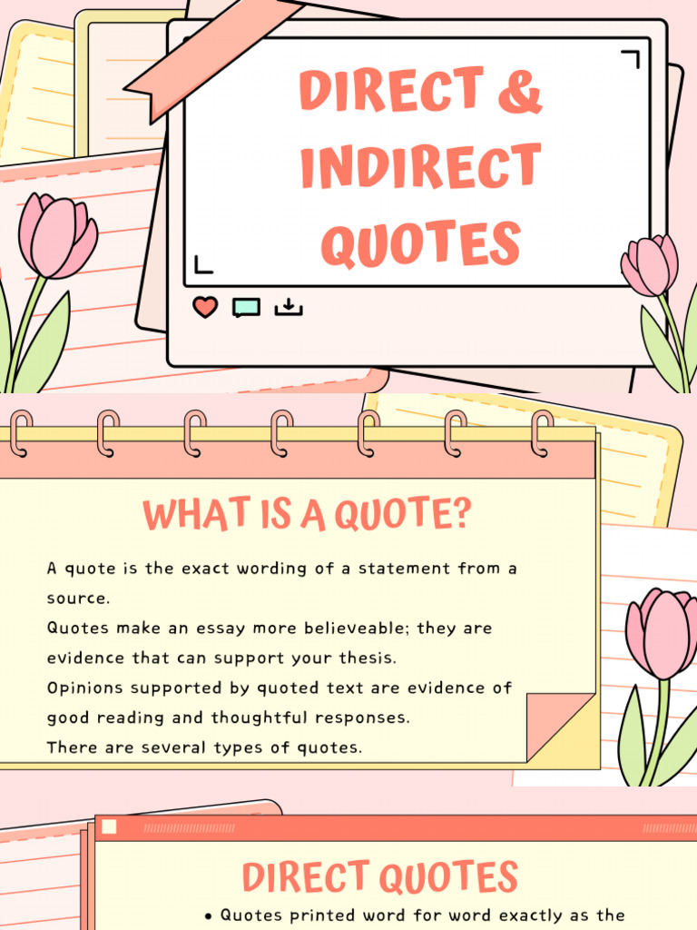 Unit 1 Grammar Direct and Indirect Quote | PDF