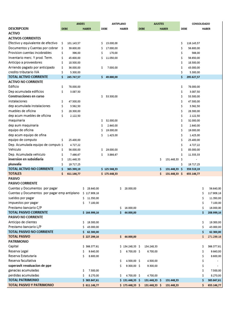 Balance General Consolidado 2023 | PDF | Economias | Dinero