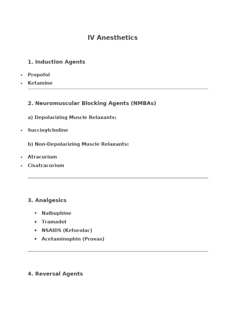 IV Anesthetics and Equipment Overview | PDF | Intravenous Therapy ...