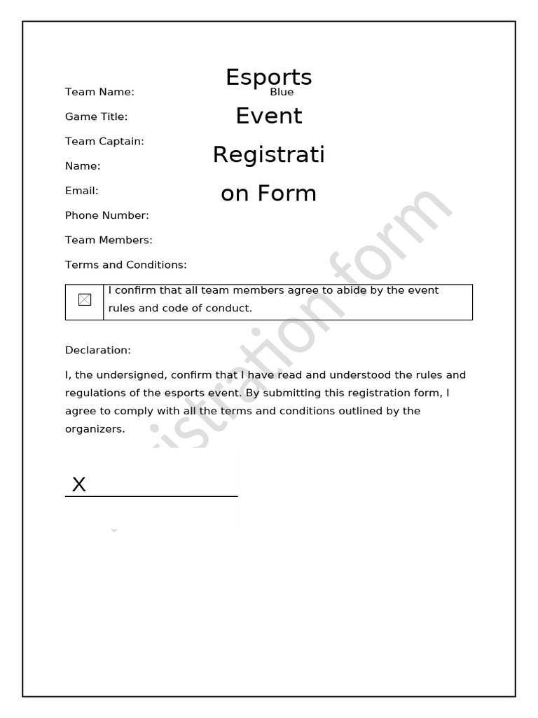 Esports Event Registration Form | PDF