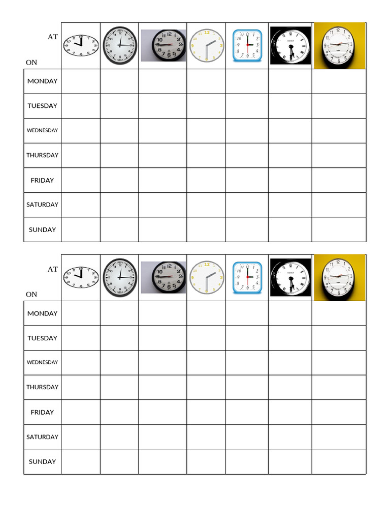 Weekly Schedule Overview | PDF