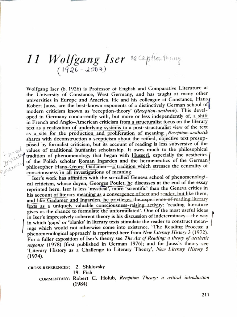 Iser's Phenomenological Reading Theory | PDF | Reality | Imagination