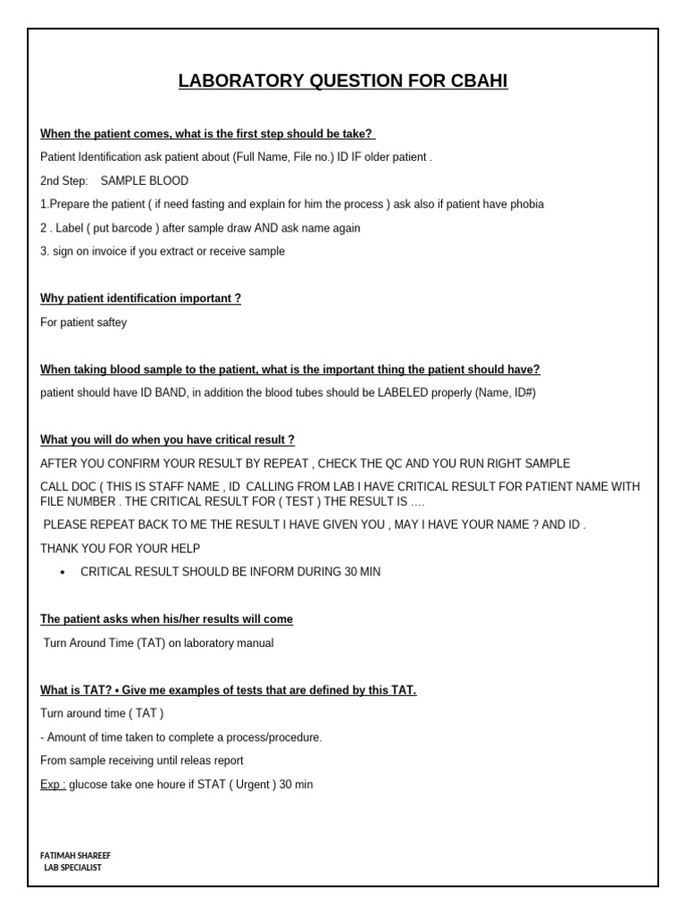 Laboratory QC and Patient Safety Protocols | PDF | Laboratories ...