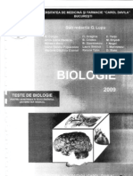 Biologie - Teste Admitere Carol Davila 2009
