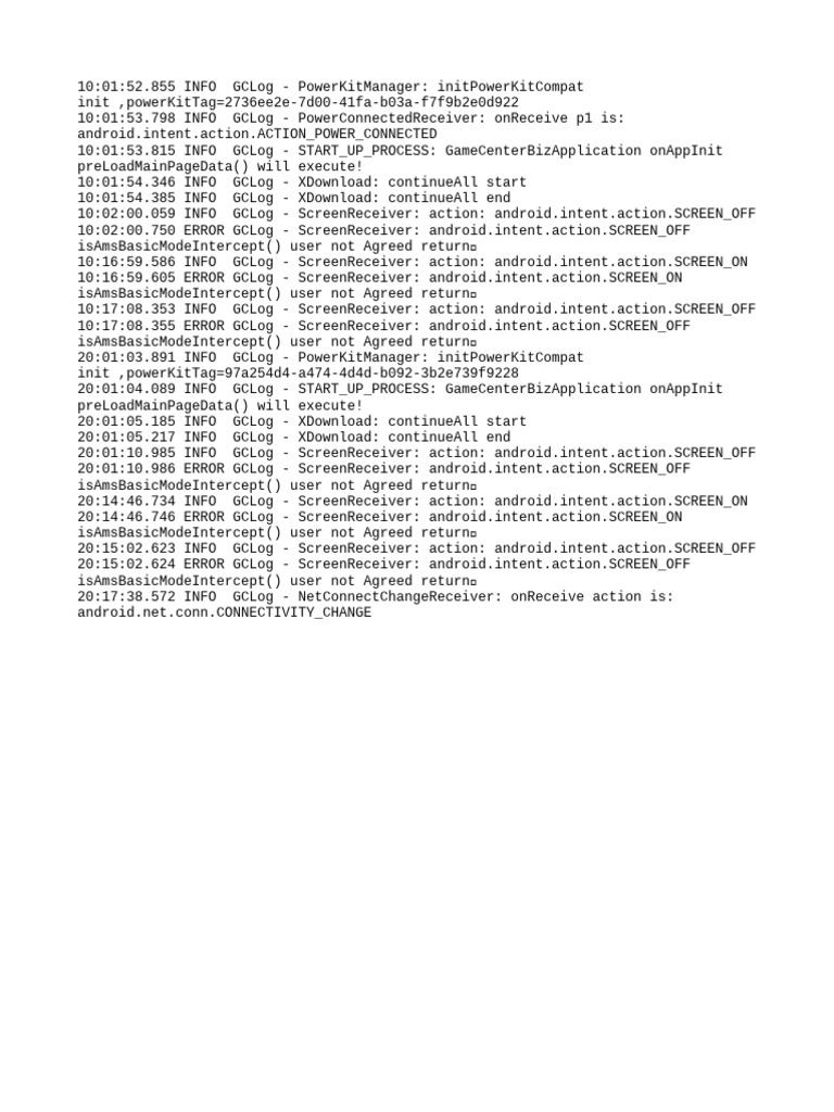 Android Power and Screen Events Log | PDF