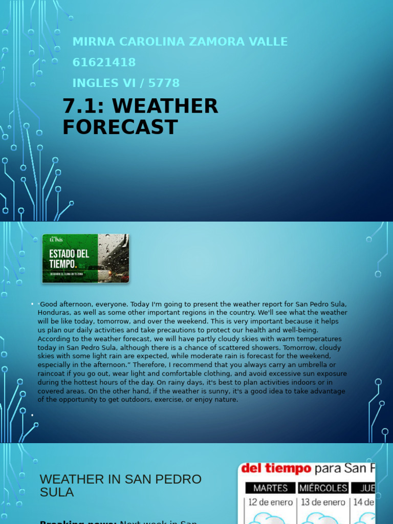 San Pedro Sula Weather Forecast Update | PDF | Weather | Atmospheric ...