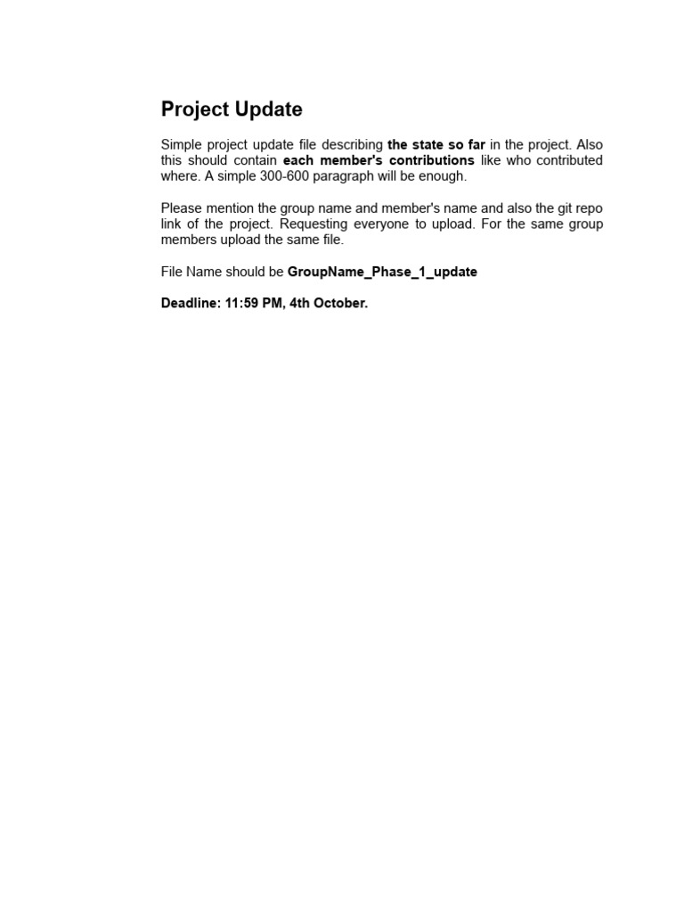Project Update File | PDF