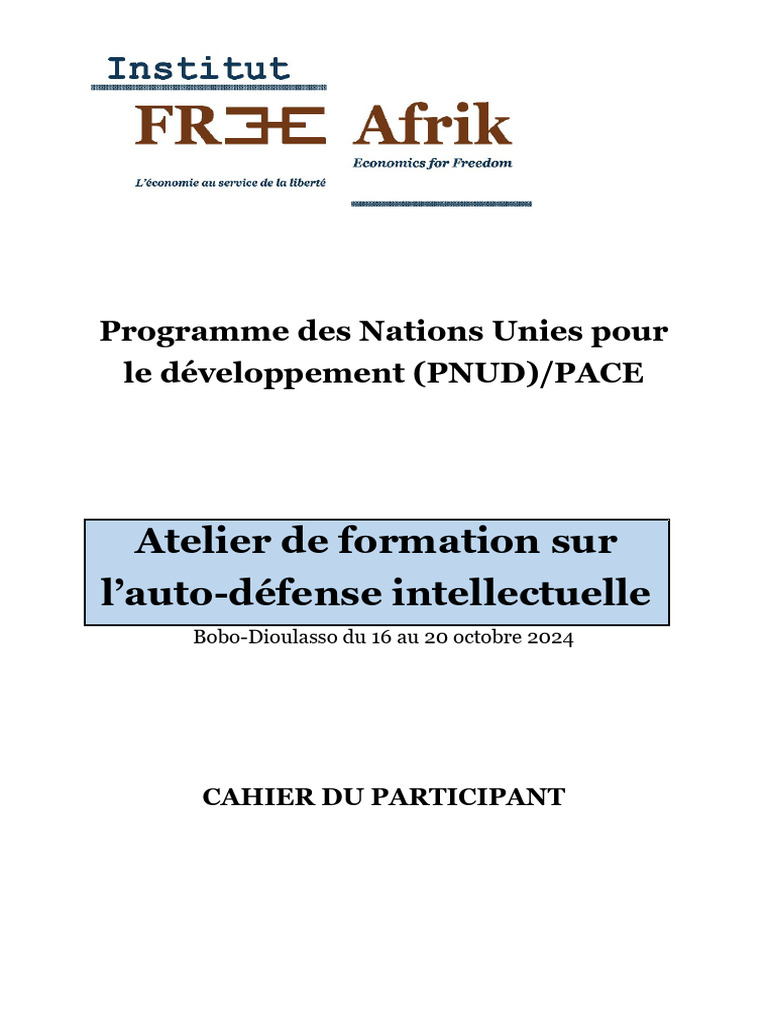 Atelier d'Auto-Défense Intellectuelle 2024 | PDF | Psychologie | la ...