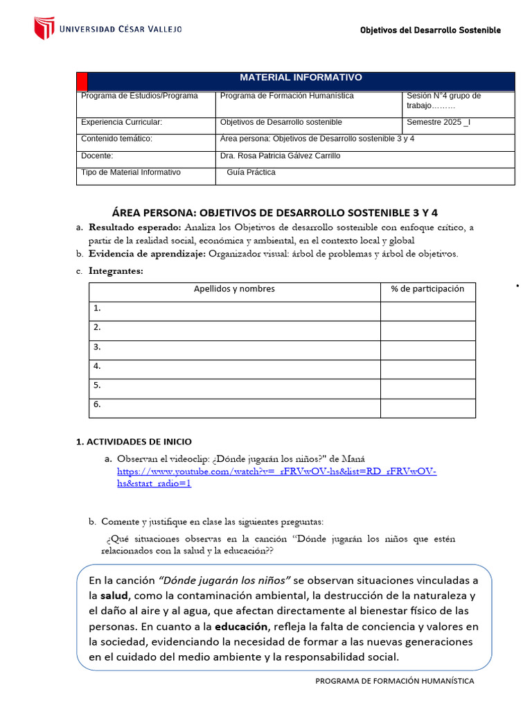 Guía Práctica #04 - 2025 | PDF | Desarrollo sostenible | Sustentabilidad
