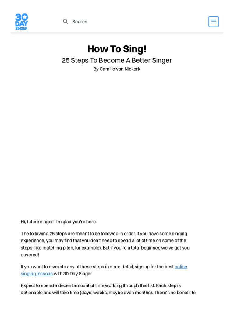 25 Steps to Improve Your Singing Skills | PDF | Singing | Human Voice
