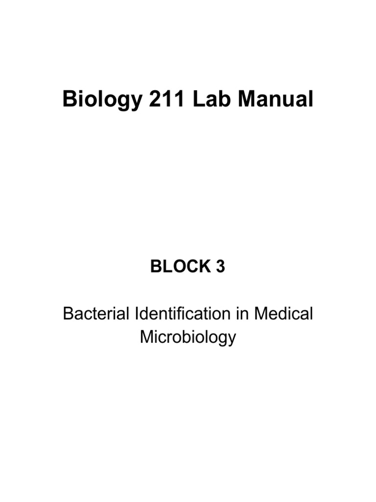 Bacterial Identification Lab Manual | PDF | Electron Transport Chain ...