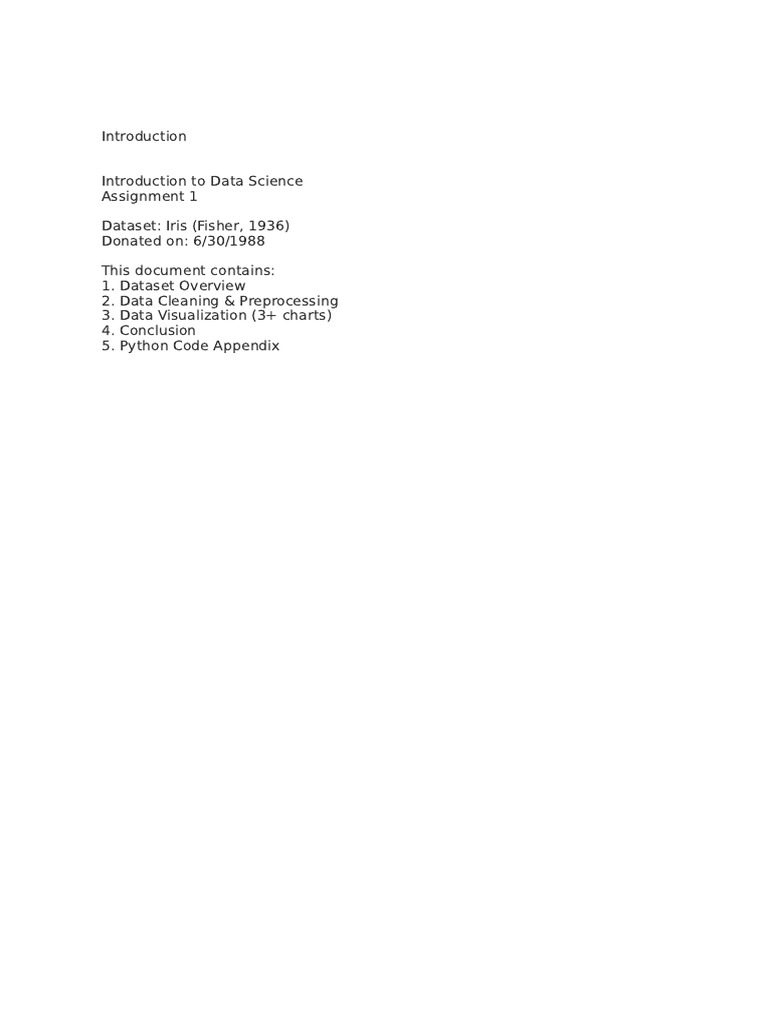 Introduction To Data Science Assignment1 Iris | PDF | Data ...