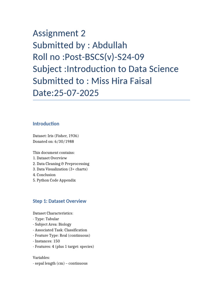 Iris Dataset Analysis and Visualization | PDF | Applied Mathematics ...