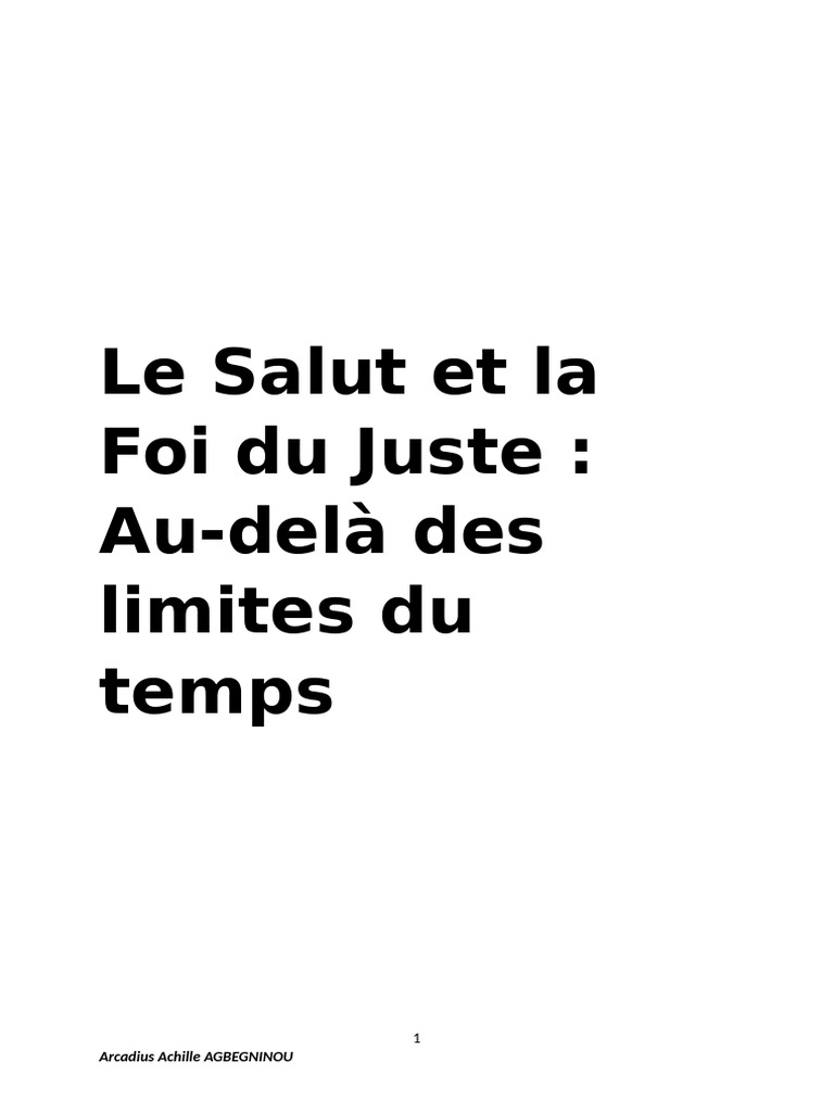 Justification et foi éternelle en Christ | PDF | Dieu | Épître aux Romains