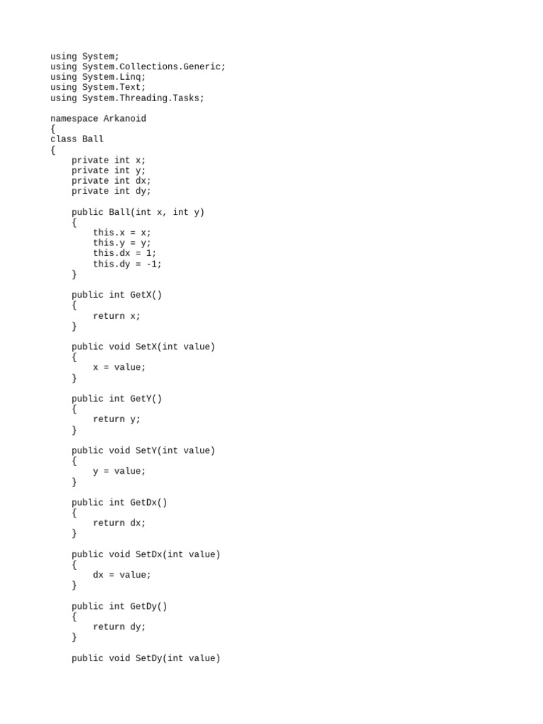 C# Arkanoid Ball Class Implementation | PDF