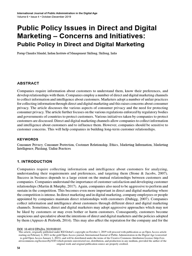 Public Policy in Digital Marketing Privacy | PDF | Computer Security ...
