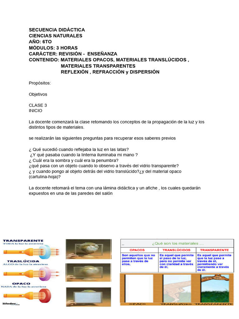 Reflexión y Refracción de la Luz en 6to | PDF | Ligero | Refracción