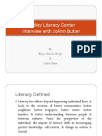 Dudley Literacy Center Interview With Joann Butler: by Bryce Kieren Healy & Chris Glass