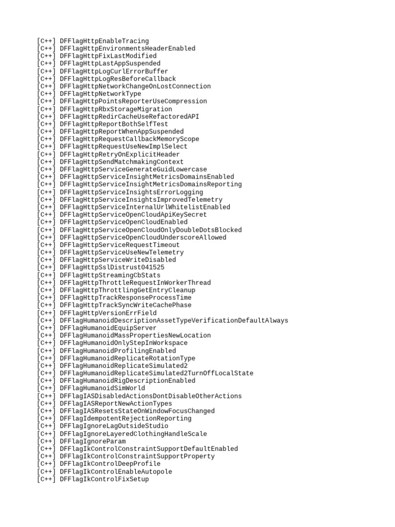 C++ HTTP and Humanoid Flags Overview | PDF
