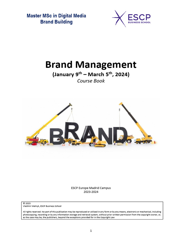 MSc Digital Media Brand Management Course | PDF | Brand | Marketing