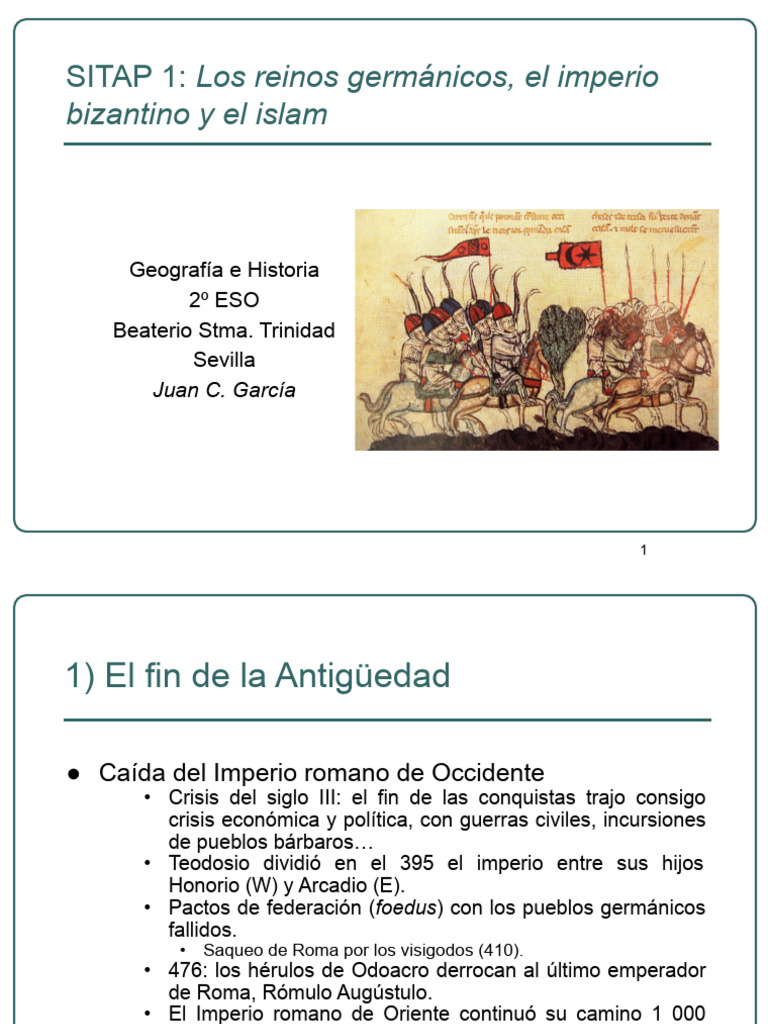 SITAP 1 Los Reinos Germánicos, El Imperio Bizantino y El Islam | PDF ...
