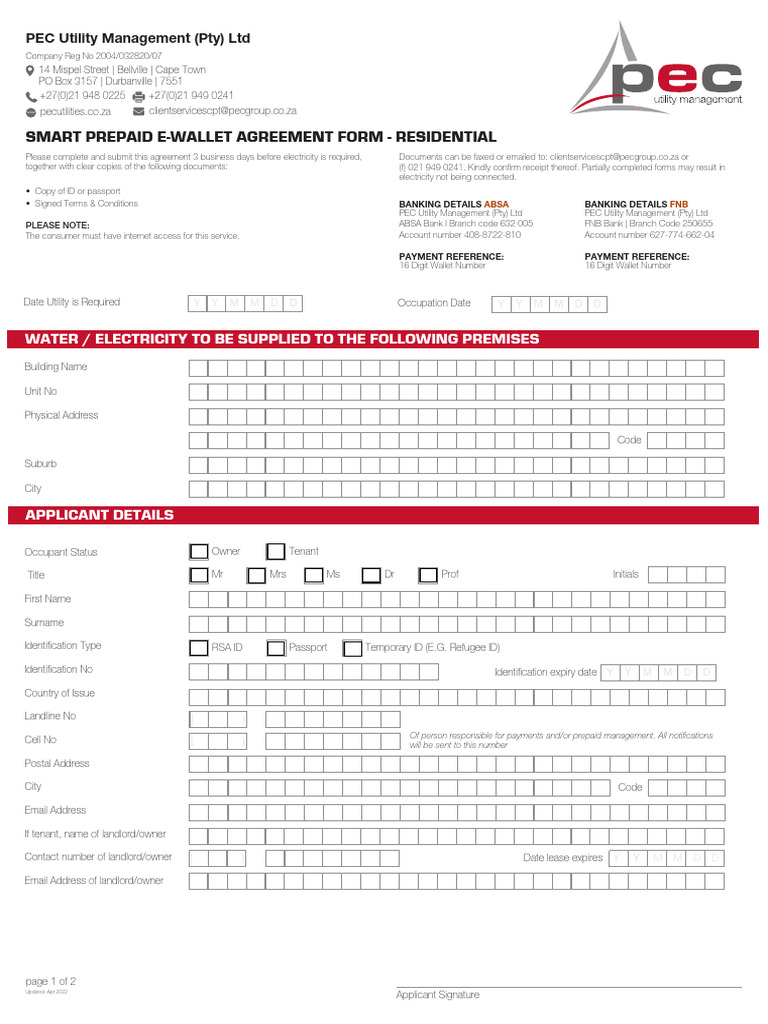 Smart Prepaid E-Wallet Agreement Form | PDF | Identity Document