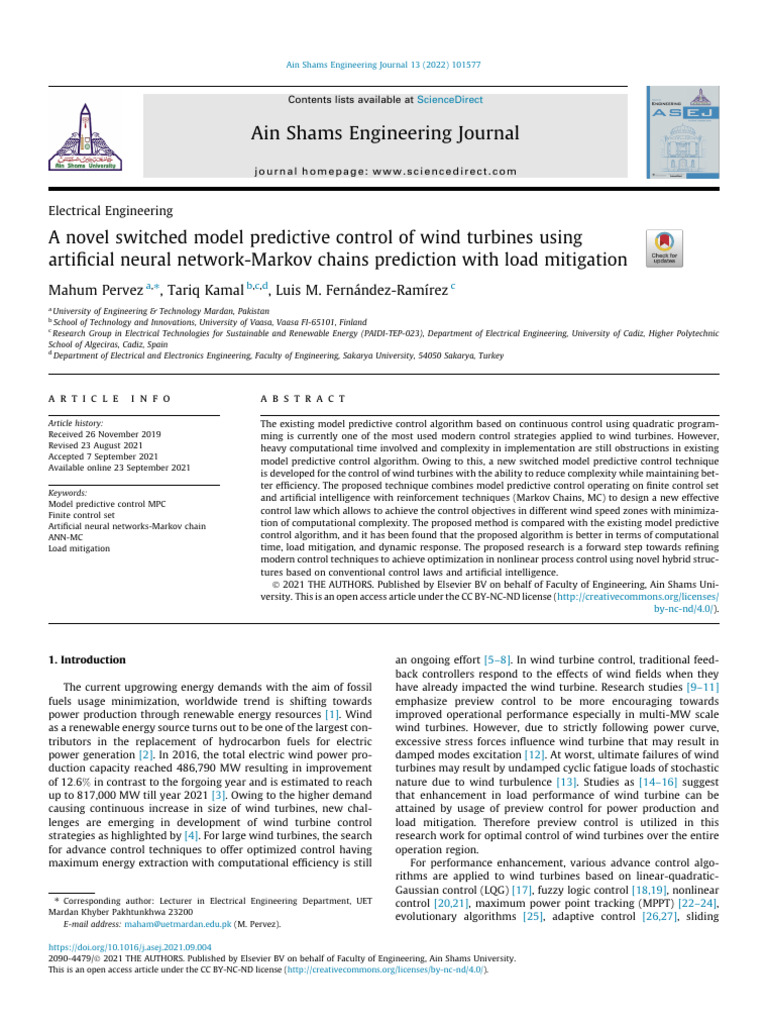 Novel Control for Wind Turbines Using AI | PDF | Wind Turbine | Prediction
