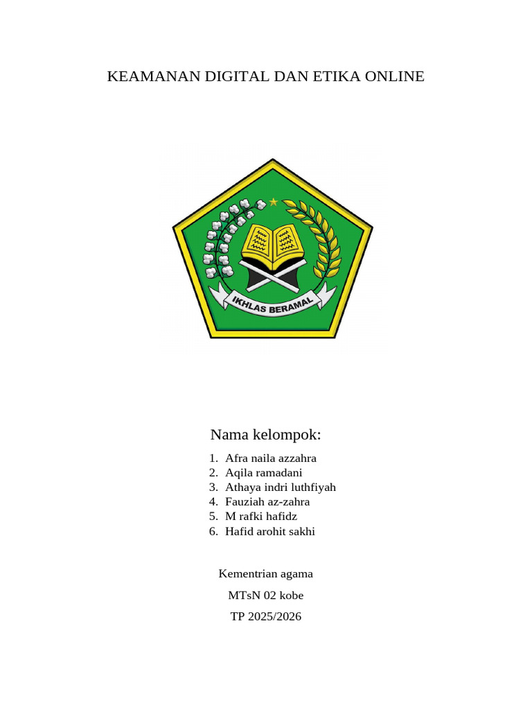 Keamanan Digital Dan Etika Onlin1 | PDF