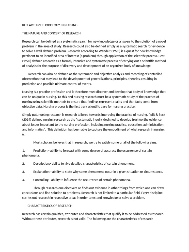 Nursing Research Methodology Explained | PDF | Hypothesis ...