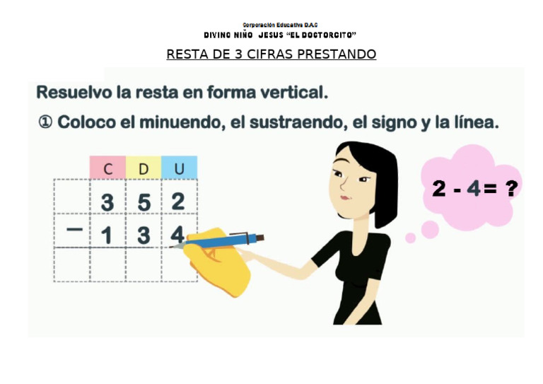 Resta de 3 Cifras Llevando | PDF