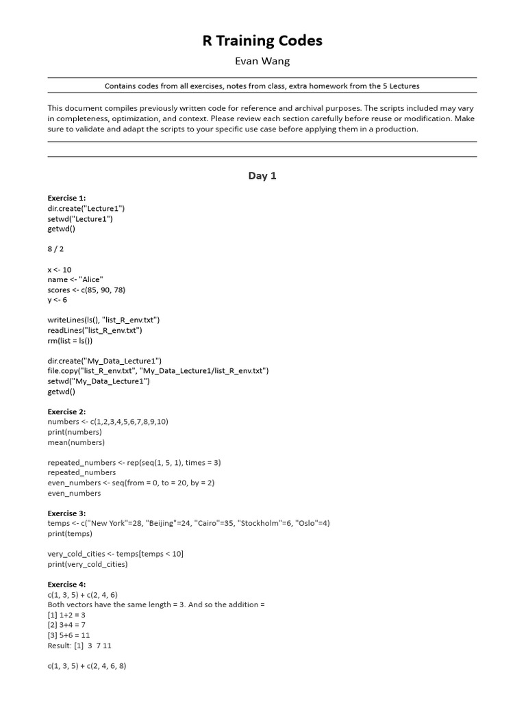 R Programming Training Codes Archive | PDF | Comma Separated Values | Data
