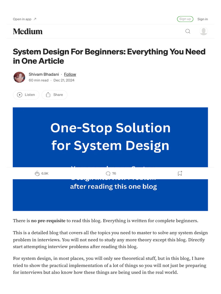 System Design For Beginners - Everything You Need in One Article - by ...