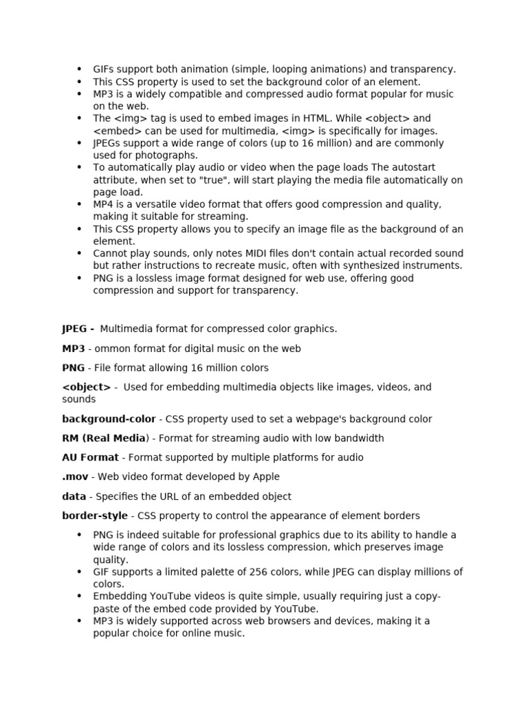 Multimedia Formats and CSS Properties | PDF | Digital Technology ...