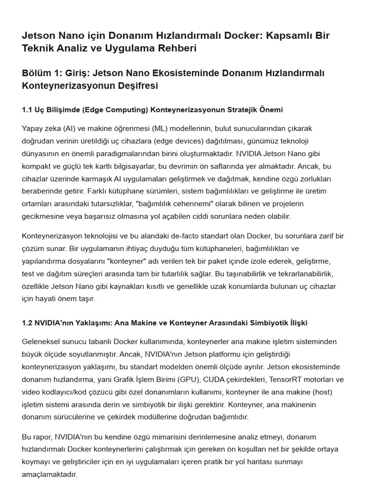 Jetson Nano Donanım Hızlandırma Destekli Docker Container Lar | PDF