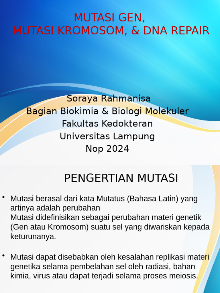 Mutasi Gen dan Kromosom: Definisi & Jenis | PDF