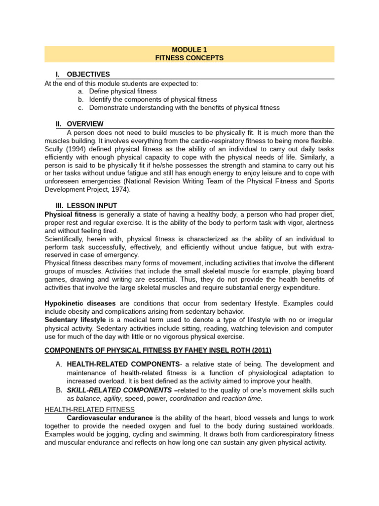 Midterm Pathfit 1 Module 1 | PDF | Physical Fitness | Diabetes