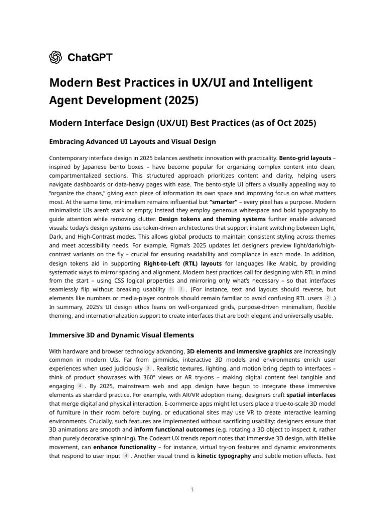 2025 UX/UI Design Best Practices Guide | PDF | Artificial Intelligence ...