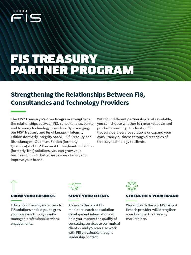 FIS Treasury Partner Program Overview | PDF | Brand | Economies