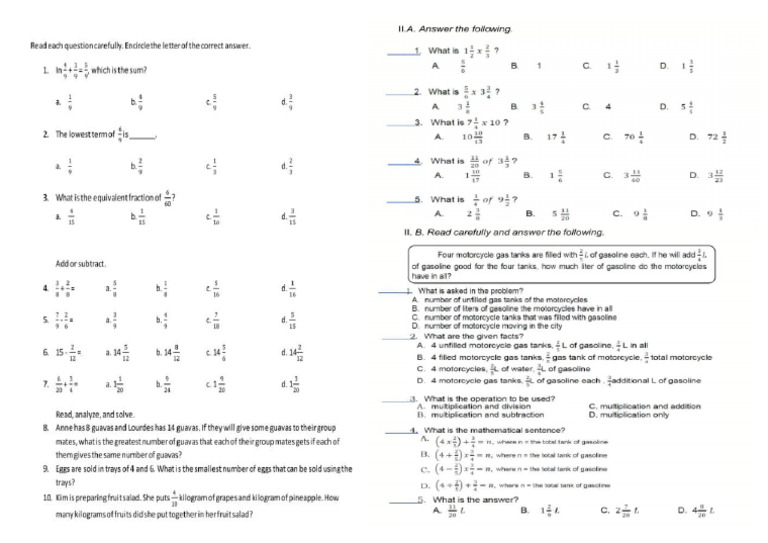 Math 6 Reviewer #1 1st Grading | PDF