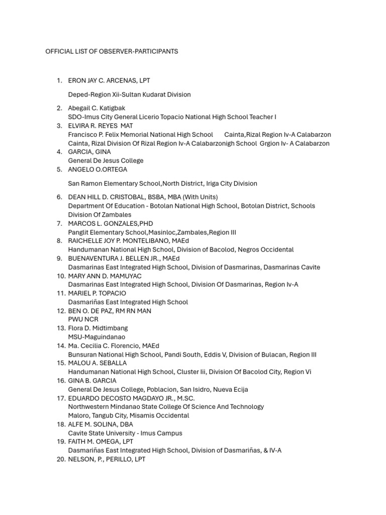 Observer-Participants in Research Conference | PDF | Methodology ...