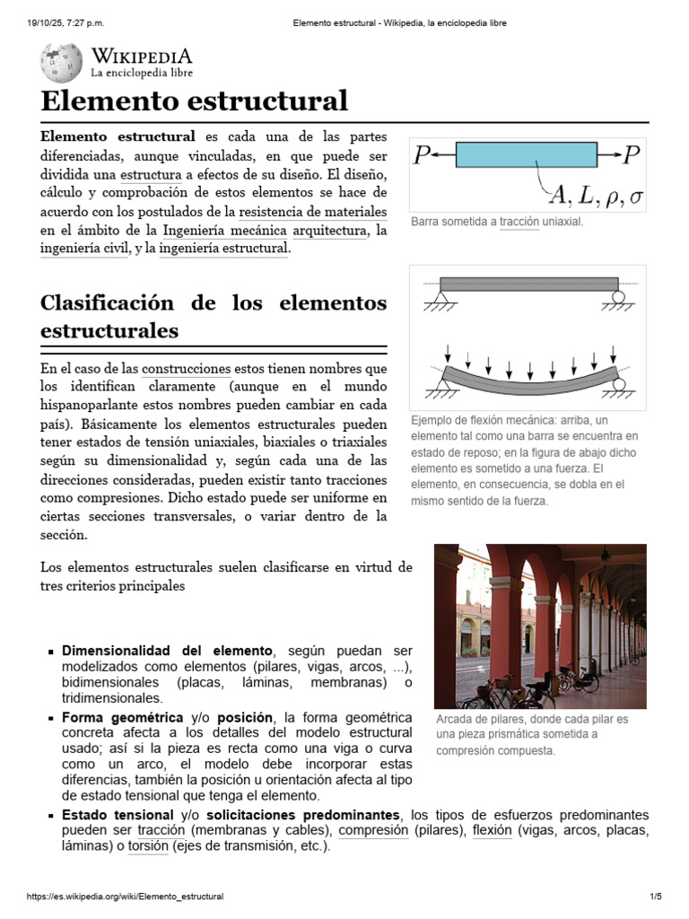 Clasificación de Elementos Estructurales | PDF | Resistencia de ...