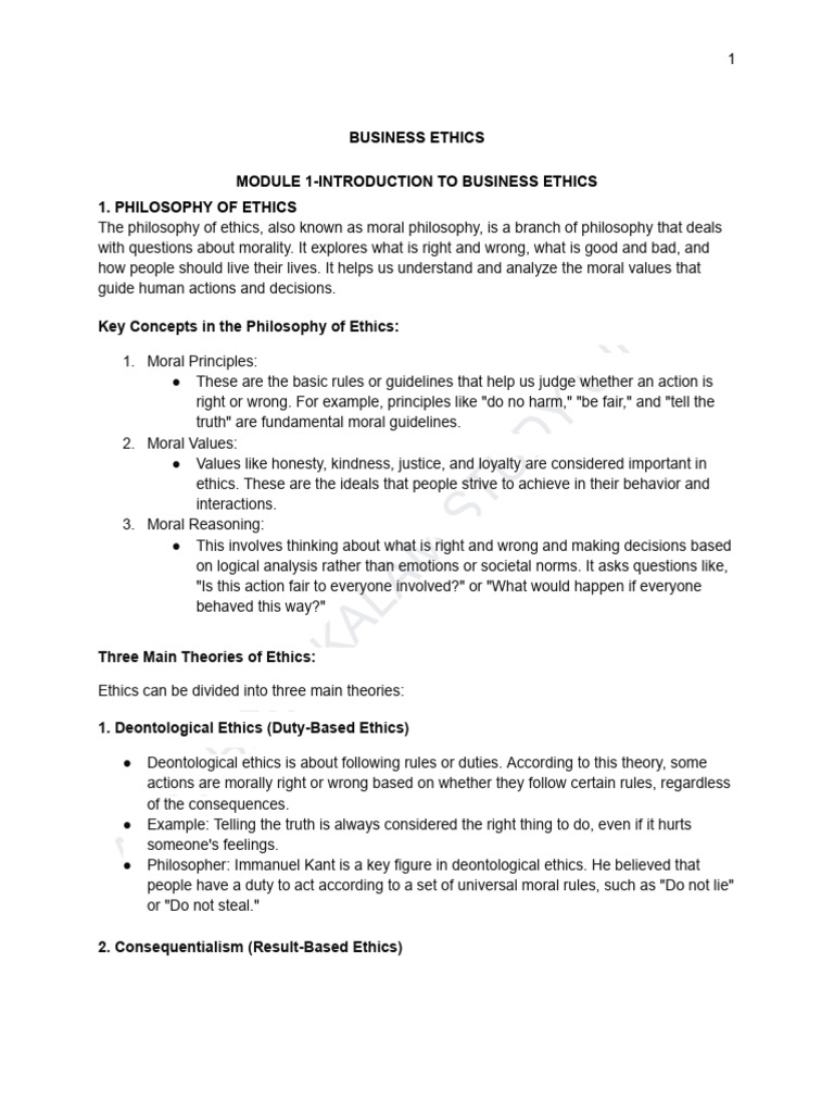 Introduction to Business Ethics Concepts | PDF | Virtue Ethics