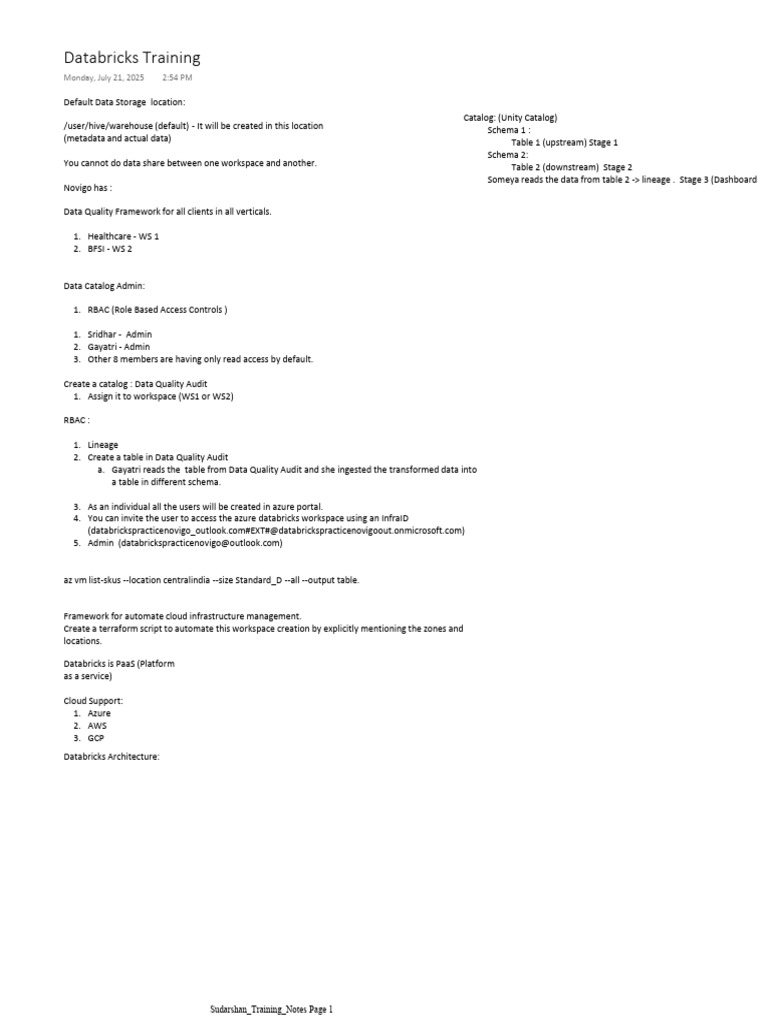 Databricks Architecture and Data Management | PDF | Metadata | Computer ...