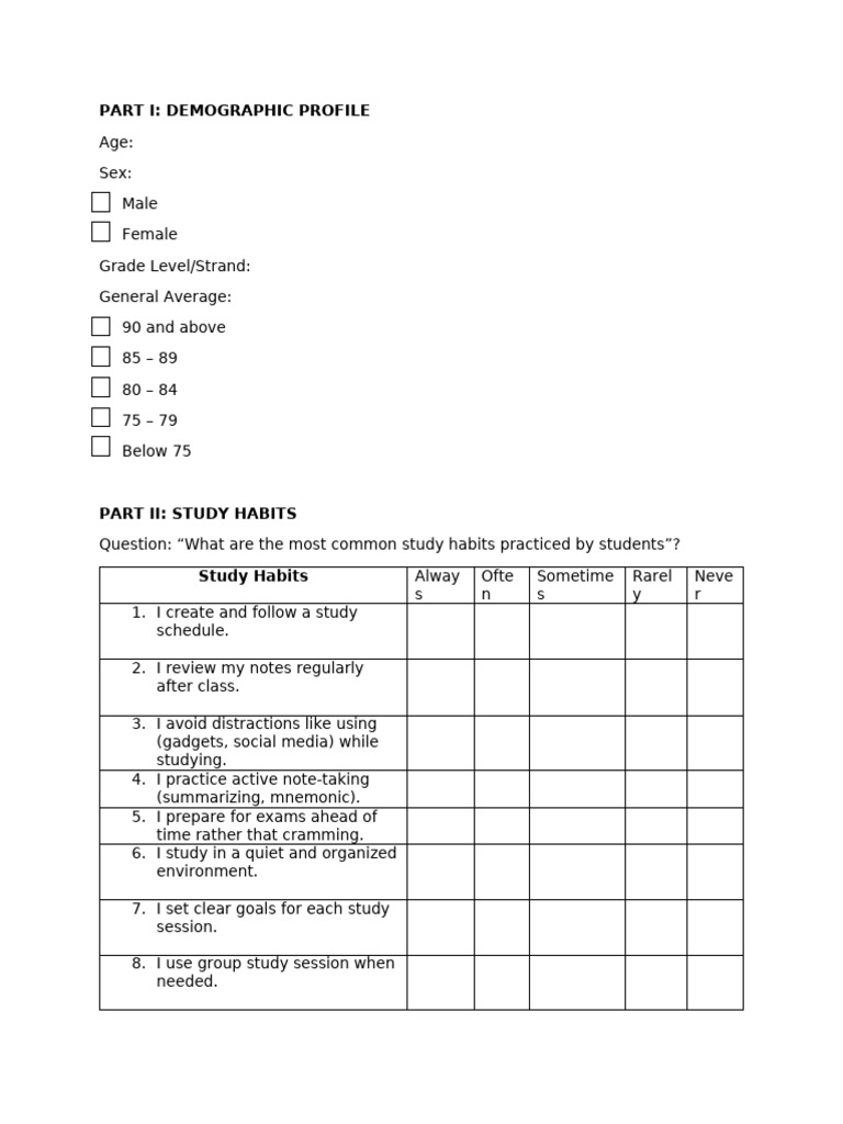 Study Habits and Academic Performance Analysis | PDF