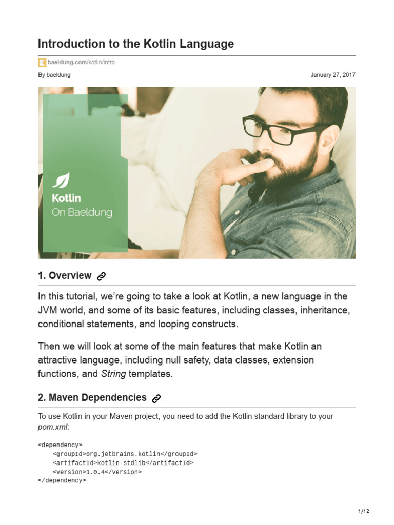 Kotlin Language Basics and Features | PDF | Constructor (Object ...