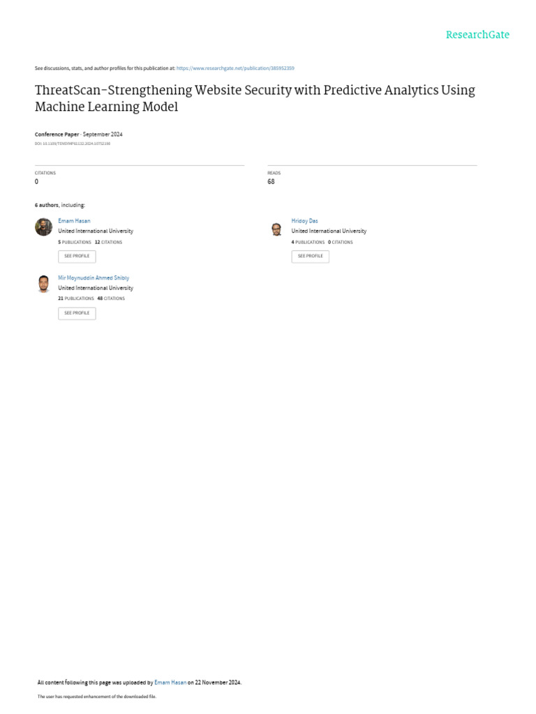 ThreatScan: Enhancing Website Security | PDF | Machine Learning ...
