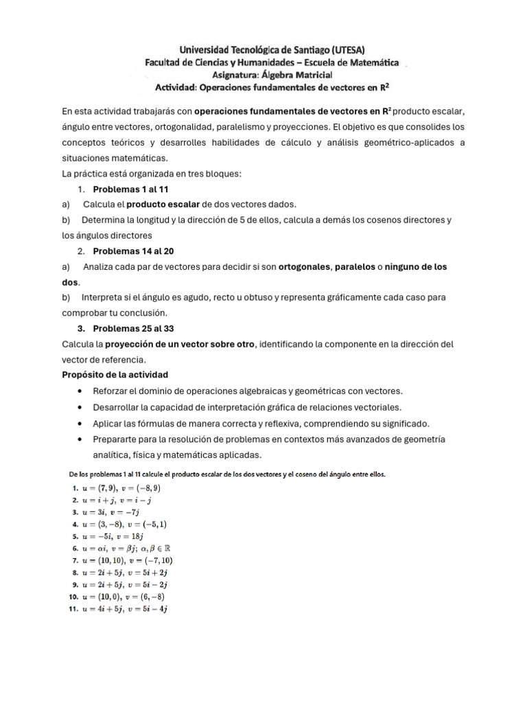 Operaciones con Vectores en R2: Guía Práctica | PDF