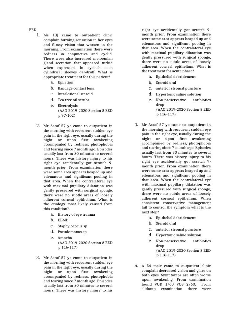 Eye Conditions and Treatments Overview | PDF | Cataract | Retina
