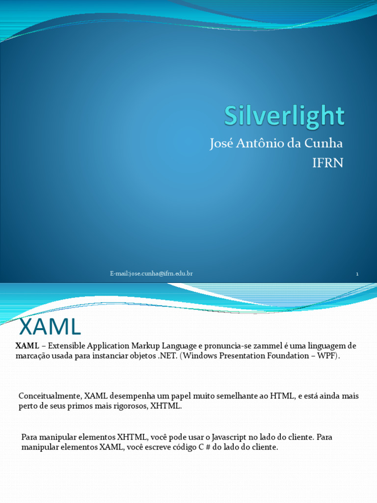 Introdução ao XAML para Silverlight | PDF | Xhtml | C Sharp (linguagem ...