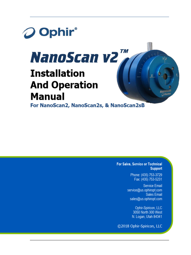 NanoScan v2 Installation Manual | PDF | Microsoft Windows | Usb